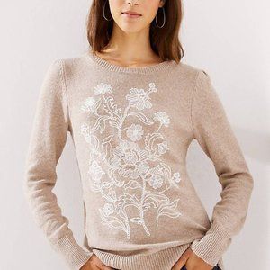 LOFT embroidered floral sweater (S)